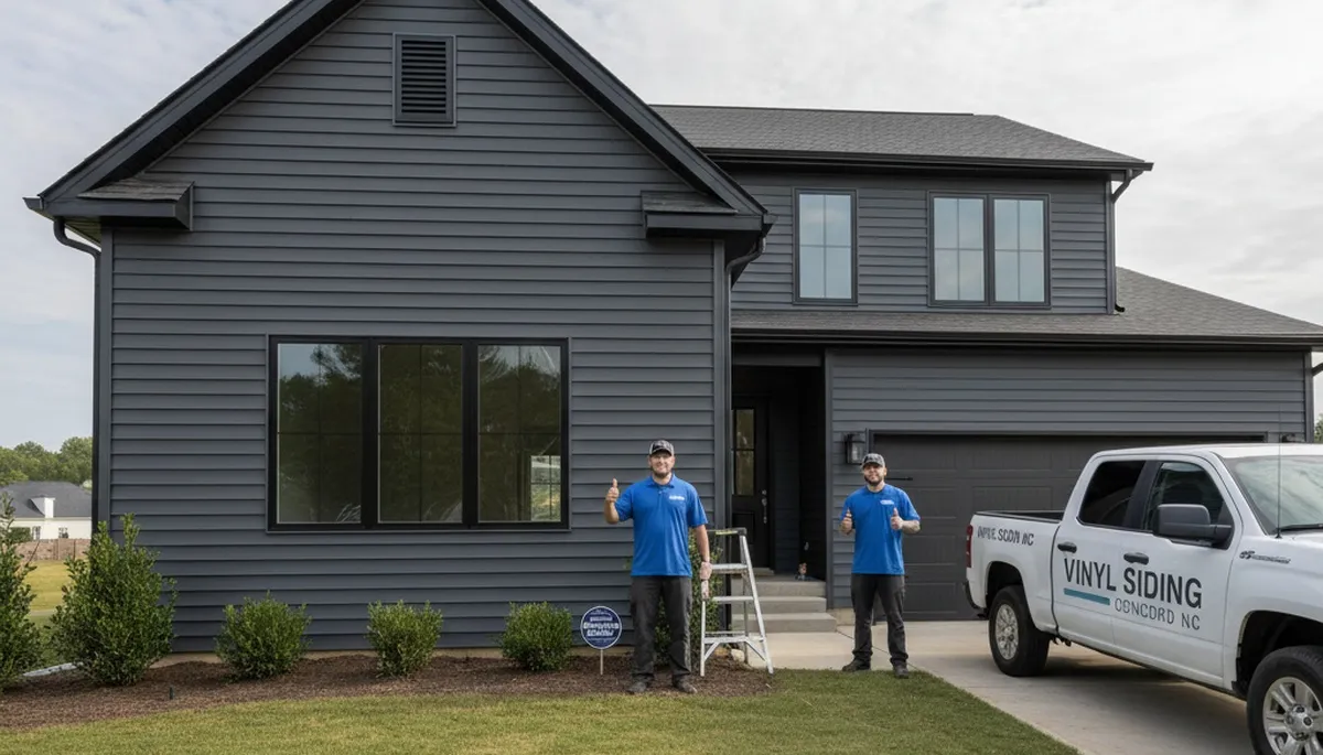 Professional vinyl siding installation on home exterior in Charlotte, NC