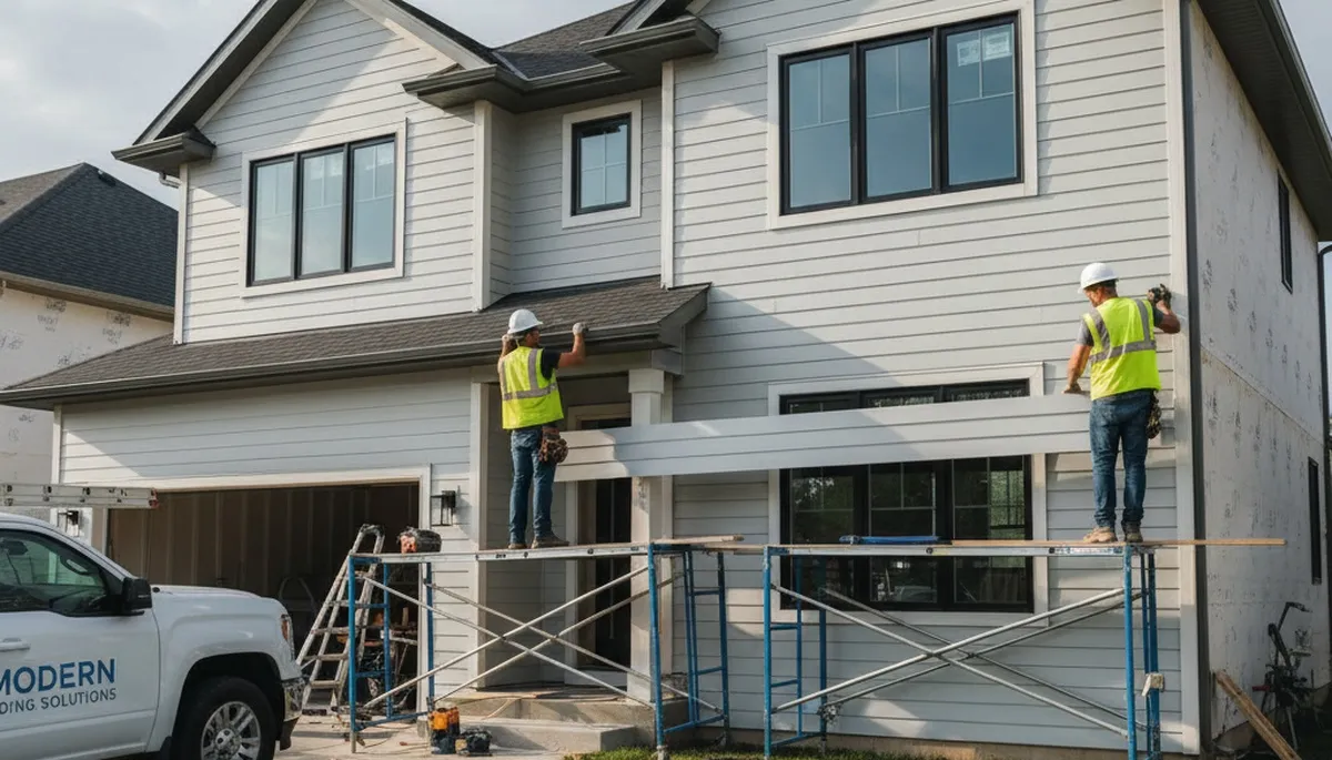 Professional vinyl siding installation on home exterior in Charlotte, NC by Next Level Exteriors