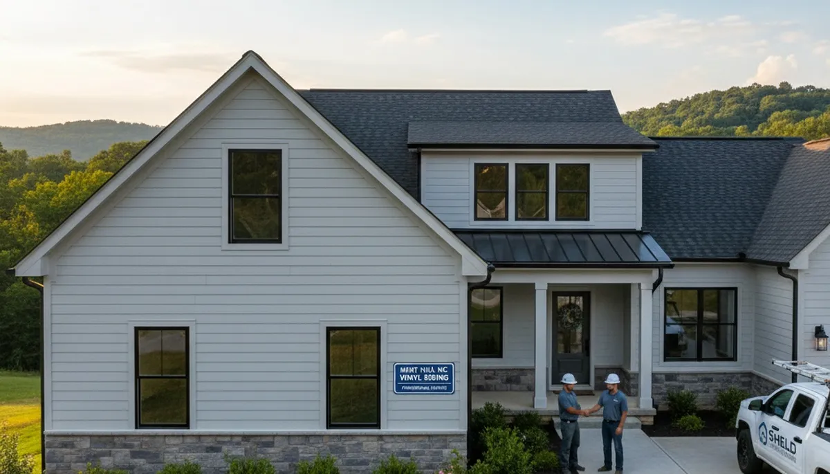 Professional vinyl siding installation on home exterior in Charlotte, NC